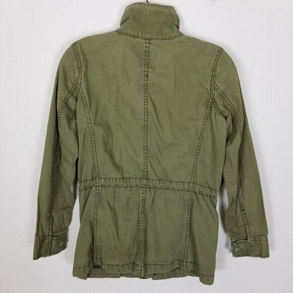 Madewell Women's Military Style Full Zip Jacket Size XS Olive Green Canvas - Picture 4 of 6
